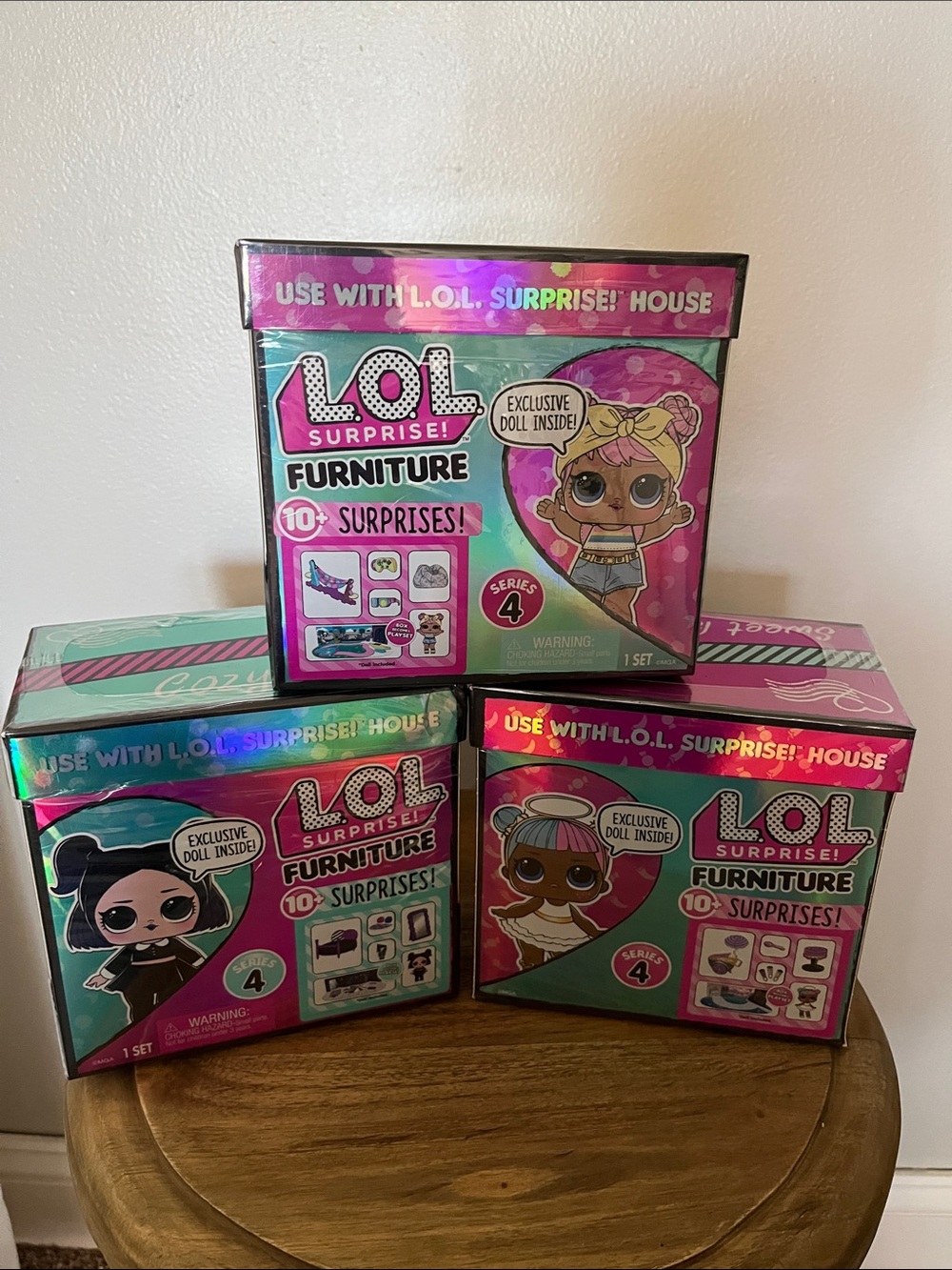 L.O.L. Surprise! Furniture Playset Boxes - Pink, Teal & Purple
